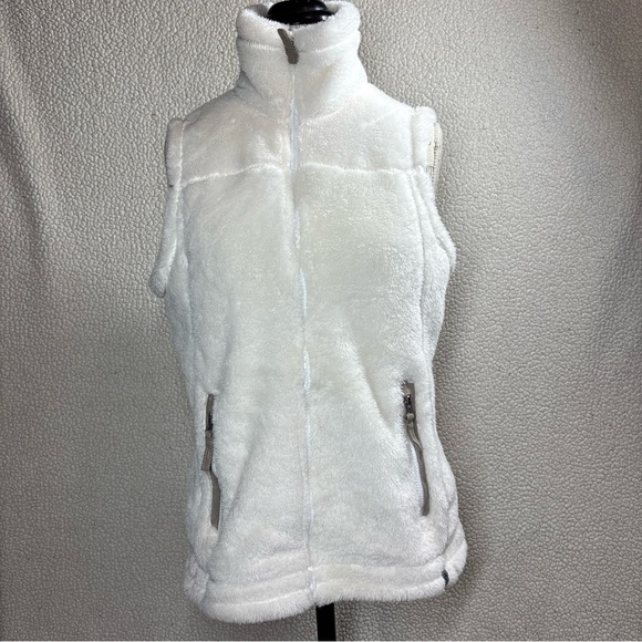 Free Country Women's Full Zip Sleeveless White Size Medium Faux Fur Sherpa Vest - Picture 1 of 15